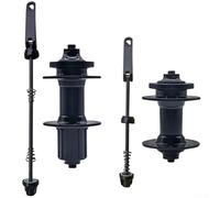 DAZZLEEX Bicycle Hub Set, with 32 Spoke Holes 2 Bearings Quick Release 8-10 Speed Compatible Mountain Bike Component Aluminium Alloy Black(Front and Rear)