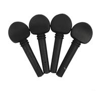 DAZZLEEX Black Wooden Violin Tuning Pegs for 4/4 3/4 1/2 1/4 1/8 Size Acoustic Violins, 4-Piece Set with Precise Pitch Adjustment(3/4)