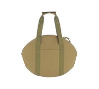 DAZZLEEX Cast Iron Skillet Bag - Camping Cast Iron Skillet Carrier,Camping Cookware Storage Organizer, Heavy Duty Chef Bag,Khaki oval