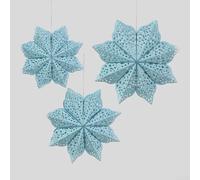 DAZZLEEX Christmas Origami Paper Snowflake Hanging Ornament Set - Festive Window & Wall Decor, 35x35cm / 45x45cm / 55x55cm, Pink Red Yellow Blue Green Purple, Lightweigh(Blue)