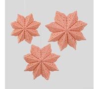 DAZZLEEX Christmas Origami Paper Snowflake Hanging Ornament Set - Festive Window & Wall Decor, 35x35cm / 45x45cm / 55x55cm, Pink Red Yellow Blue Green Purple, Lightweigh(Pink)