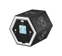 DAZZLEEX Cube Timer, Kitchen Timer, Portable Gravity Sensing Digital Timer Hexagonal Flip Timer For Learning To Cook(black)