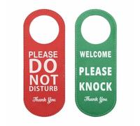 DAZZLEEX Do Not Disturb Please Knock Signs Door Knobs Meeting Room Door Hanger Tags Label 22.5 * 8.5cm red+green