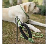 DAZZLEEX Dog Stake, Dog Tie Out Stake, 420 Stainless Steel Pet Ground Peg Dog Tether Ground Spike Stake For Pets Outdoor(45cm)