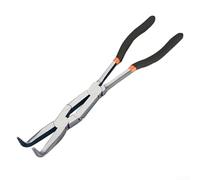 DAZZLEEX Enhanced Long Reach Needle Nose Pliers Set with Straight 45° and 90° Bent Tips for Automotive Repair Electrical Work Jewelry Making High Carbon Steel(90°)