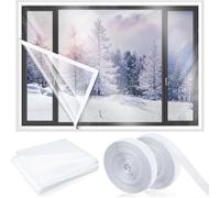 DAZZLEEX Extra Thick Sash Insulation Kit, Indoor Fit Clear Rolled Insulating Shrink Film Draught Excluder Stop Cold(47 * 63in)