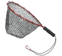 DAZZLEEX Fishing Landing Net, Aluminum Alloy Net Pole + Silicone Net Bag For Bird Fish Catch Release Lightweight Portable(Red)