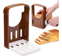 DAZZLEEX Folding Bread Slicer, Adjustable Cutting Guide For Homemade Bread, Toast Bread Cake Slicing Assistant Foldable