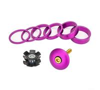 DAZZLEEX Front Fork Flower Center/hanging Center Bike Headset Washer Set - Front Fork Stem Spacers Ring Gasket Set,Purple