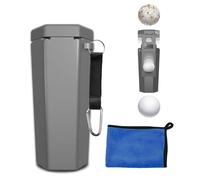 DAZZLEEX Golf Ball Cleaner, Golf Ball Cleaning Machine, Built-In 4 Brush Heads, Manual Lifting, Simple And Fast Cleaning Of Golf Balls, Making Golf Balls Look New(Grey)