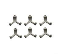DAZZLEEX Heavy Duty Garage Hooks 6 Piece Set Wall Mounted Organizer for Shed Garden Tools - Anti-Slip Bicycle Ladder Rack Grey ABS 1.8 Inch