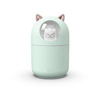 DAZZLEEX Humidifier for Home,300ml USB Mini Humidifier Night Light Mute Aromatherapy Hydrating Spray Air Humidifier for Home Bedroom Green Cat