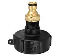DAZZLEEX IBC Adapter,Water Tank Fitting IBC Tap 3/4in With Outlet Tap Rainwater For 1000L Container Tank Drum S60X6,brass connector