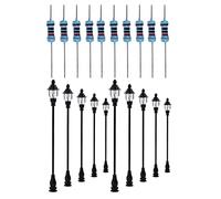 DAZZLEEX Led Model Lamp,10Pcs 1:87 Model Railroad Train OO/HO Scale Lamp Posts Led Street Light Lamp