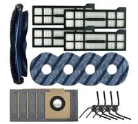 DAZZLEEX Main Brush Side Brushes Filter Mop Cloth Bag Kit for Eufy X10 Pro and Vacuum Cleaner 3-Pack Includes 1 Roller Brush 2 Side Brushes 2 Filters 2 Microfiber M(B)