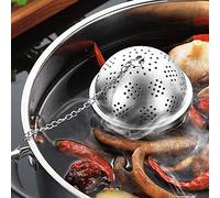DAZZLEEX Mesh Spice Ball,304 stainless steel Weibao kitchen cooking seasoning seasoning box tea leak tea filter soup stewing ball (Extra Large)