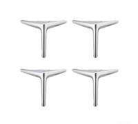 DAZZLEEX Modern Metal Legs 4 Pack Tapered Sofa for Couch Bed Cabinet DIY Replacement Heavy Duty Stamped Steel with Floor Protectors Black Gold Silver(Shiny silver 20cm)