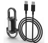 DAZZLEEX Multifunctional Keychain Flashlight 1200lm COB LED with 7 Modes SOS Strobe Type-C Rechargeable Power Bank Waterproof Portable Hook for Camping Hiking Black(D)