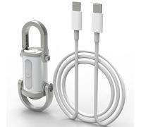 DAZZLEEX Multifunctional Keychain Flashlight 1200lm COB LED with 7 Modes SOS Strobe Type-C Rechargeable Power Bank Waterproof Portable Hook for Camping Hiking Black(C)