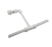 DAZZLEEX Outdoor Dual-Head Pool Fountain for Above-Ground & In-Ground Swimming Pools, Adjustable 360° Spray, Plastic Construction, White, 49 x 39.5 cm