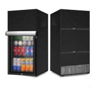 DAZZLEEX Outdoor Refrigerator Cover Waterproof Oxford Fabric Upright Freezer Protector With Side Storage Pockets Drawstring Bottom 170X76x61cm