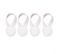 DAZZLEEX Pack of 4 Leather Magnetic Towel Holders with Strong Grip for Home Organization, Versatile Clips for Adjusting Clothing Length or Hanging Towels, Compact Portab(White)