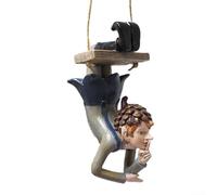 DAZZLEEX Pixie Hanging Swing, Resin Swing Elf Pendant Creative Courtyard Garden Tree Tree Hanging Landscape Decoration