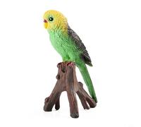 DAZZLEEX Plastic Parrot Budgie Ornament, Vivid Budgerigar Arts Indoor Outdoor Decoration Parrot Ornament(Green)
