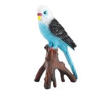 DAZZLEEX Plastic Parrot Budgie Ornament, Vivid Budgerigar Arts Indoor Outdoor Decoration Parrot Ornament(Blue)