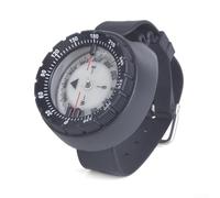 DAZZLEEX Professional Diving Wristwatch with Magnetic North Pointer and Night Light Fluorescence for Underwater Navigation Outdoor Sports Black Steel Nylon Strap