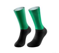 DAZZLEEX Professional Road Cycling Socks with Silicone Anti-Slip Strips and Reflective Details for Men and Women Quick-Drying Breathable Mid-Calf Socks for Running Fitness Bl(green)