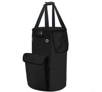 DAZZLEEX Propane Gas Tank Storage Bag Dual-Zipper Mechanism with 4 Mesh Pockets for Outdoor Camping Grilling Black