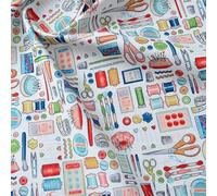 DAZZLEEX Pure Cotton Fabric, Cartoon Theme Fabric, Hand Printed & Dyed Fabric, Soft & Skin Friendly for Various Projects 1 * 1.45m(A)
