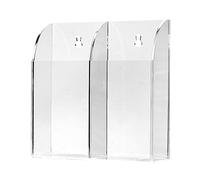 DAZZLEEX Remote control storage box Acrylic wall-mounted remote control bracket storage box TV air conditioner remote control hanger Two grid