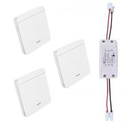 DAZZLEEX RF433 Wireless Remote Control Switch AC 90-250V 10A Receiver for Home Automation Lighting Fan Motor Quick Connect Terminals Compact Design White 1 Gang(LN3+3 * panel)
