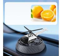 DAZZLEEX Rotating Solar-Powered Car Aromatherapy Diffuser Helicopter Design for Vehicle Interior Air Freshener(Gray)
