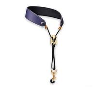 DAZZLEEX Saxophone Neck Strap - Leather Protective Harness for Soprano, Tenor, Alto, and Baritone Sax - Assorted Colorways,Blue