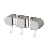 DAZZLEEX Self-Adhesive Wall Mount Mop and Broom Organizer Holder for Cleaning Tools No Drilling Required ABS Hook Storage Rack for Kitchen Garage Basement Office Patio G(model 1)