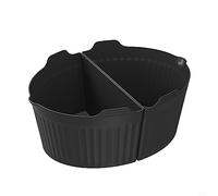 DAZZLEEX Silicone Slow Cooker Liner Divider Leakproof Easy Clean 2-in-1Reusable Slow Cooker Accessories For Meals(Black)