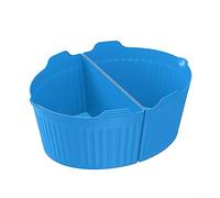 DAZZLEEX Silicone Slow Cooker Liner Divider Leakproof Easy Clean 2-in-1Reusable Slow Cooker Accessories For Meals(Blue)