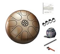 DAZZLEEX Slit Drums, Steel Tongue Drum, 5in 8 Tone Portable Handpan with Drumsticks Beginners Tools for Musical Education(F)