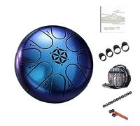 DAZZLEEX Slit Drums, Steel Tongue Drum, 5in 8 Tone Portable Handpan with Drumsticks Beginners Tools for Musical Education(E)