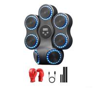DAZZLEEX Smart Music Boxing Machine for Adults and Kids Interactive Punching Trainer with LED Lights 9 Speed Modes Wall Mounted Foam Target Black(basic model+adult)
