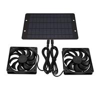 DAZZLEEX Solar Exhaust Fan Ventilation Fan Exhaust Fan for Poultry House Greenhouse Dual Fan Model