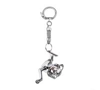 DAZZLEEX Spinning-Reel/Drum-Reel/Raft-Reel Fishing Reel Drum Pendant Keychain Keyring Car Key Holder Bag Charm Decor(Spinning Reel)
