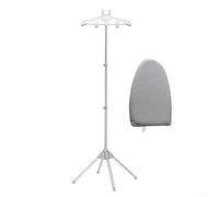 DAZZLEEX Steamer Stand Handheld Garment Steamer Rack Clothes Steamer Holder Folding Telescopic Garment Hanger for Steaming Clothes Vertical for family,grey with ironing gloves