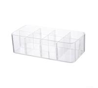 DAZZLEEX Transparent Underwear Storage Box with Lid 27x13x8.2cm PS Plastic Organizer for Bras Socks and Underwear Closet Drawer Divider Home Organization(Four)