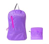 DAZZLEEX Ultralight Foldable Hiking Backpack 18L Water Resistant Nylon Pack for Outdoor Trekking Camping Travel Daypack with Compact Storage Unisex Design in Black(Purple)