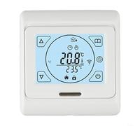 DAZZLEEX White Touchscreen Programmable Thermostat for Underfloor Heating with External Sensor 7-Day Schedule Safety Power Switch Floor Air Control Mode Keylock Function(3A)
