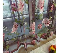 DAZZLEEX Window Curtain, 100x250cm Floral Tulle Voile Door Casement Curtain Drape Panel Sheer Scarf Valances,Bedroom Living Room Decor Valance